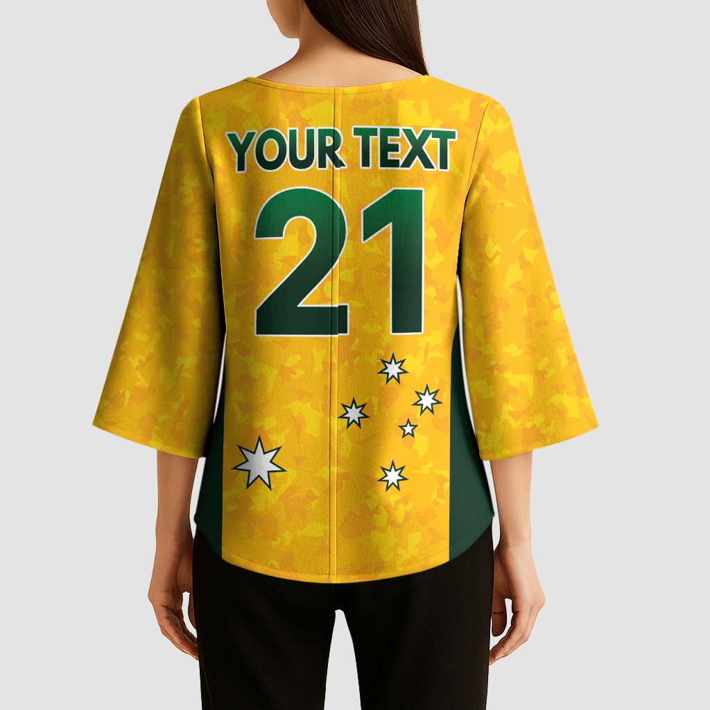 Australian Lawn Bowls Custom Kimono Sleeve Blouse Aussie Minimalist Style - Aussie Hoodie