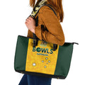Australian Lawn Bowls Leather Tote Bag Aussie Minimalist Style - Aussie Hoodie