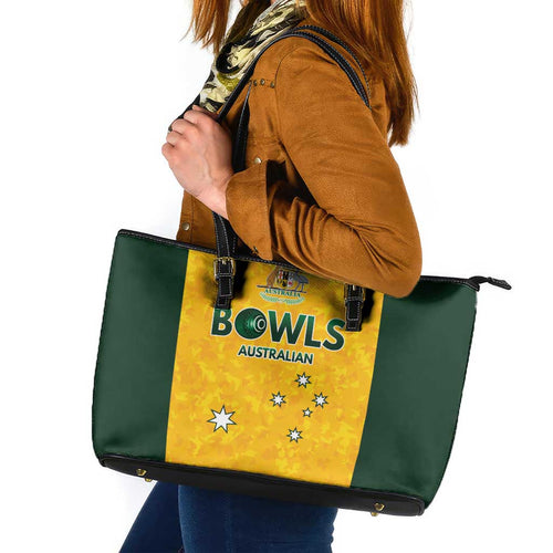 Australian Lawn Bowls Leather Tote Bag Aussie Minimalist Style - Aussie Hoodie