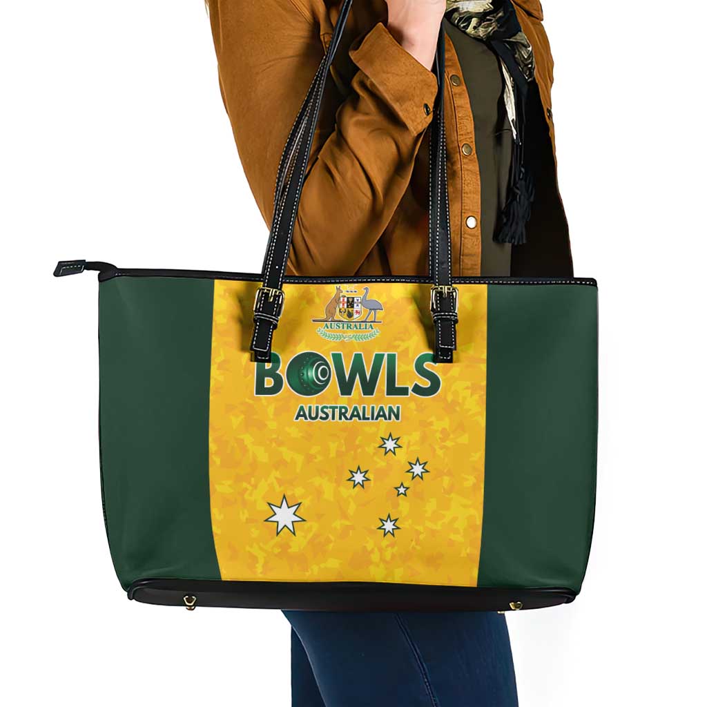 Australian Lawn Bowls Leather Tote Bag Aussie Minimalist Style - Aussie Hoodie