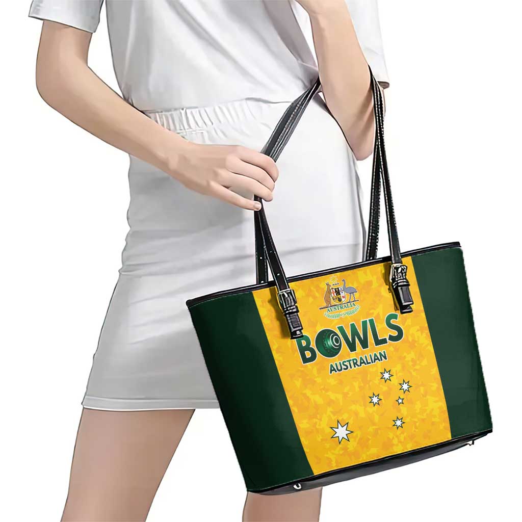 Australian Lawn Bowls Leather Tote Bag Aussie Minimalist Style - Aussie Hoodie
