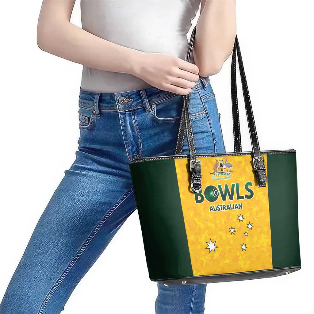 Australian Lawn Bowls Leather Tote Bag Aussie Minimalist Style - Aussie Hoodie