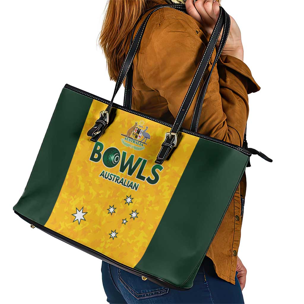 Australian Lawn Bowls Leather Tote Bag Aussie Minimalist Style - Aussie Hoodie