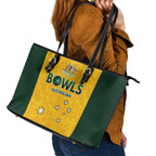 Australian Lawn Bowls Leather Tote Bag Aussie Minimalist Style - Aussie Hoodie
