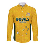 Australian Lawn Bowls Custom Long Sleeve Button Shirt Aussie Minimalist Style - Aussie Hoodie