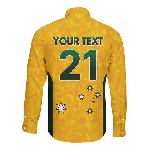 Australian Lawn Bowls Custom Long Sleeve Button Shirt Aussie Minimalist Style - Aussie Hoodie