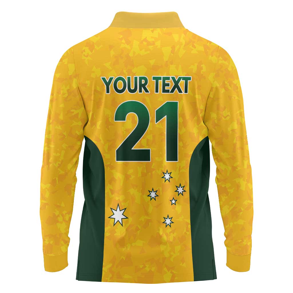 Australian Lawn Bowls Custom Long Sleeve Polo Shirt Aussie Minimalist Style - Aussie Hoodie