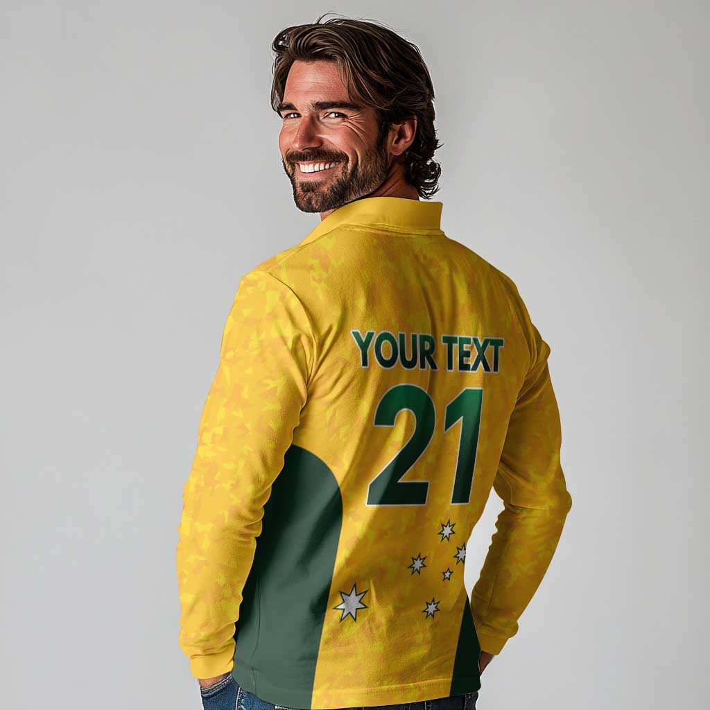 Australian Lawn Bowls Custom Long Sleeve Polo Shirt Aussie Minimalist Style - Aussie Hoodie
