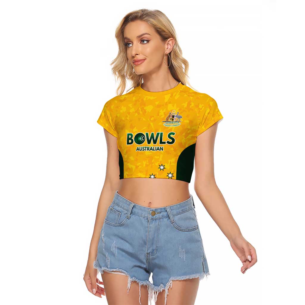 Australian Lawn Bowls Custom Raglan Cropped T Shirt Aussie Minimalist Style - Aussie Hoodie