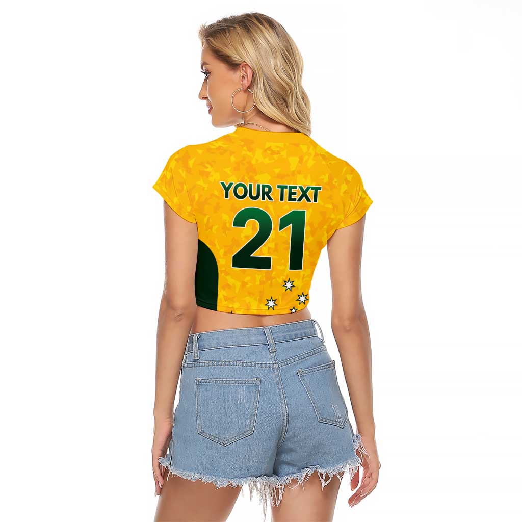 Australian Lawn Bowls Custom Raglan Cropped T Shirt Aussie Minimalist Style - Aussie Hoodie