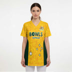 Australian Lawn Bowls Custom Scrub Top Aussie Minimalist Style - Aussie Hoodie