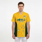 Australian Lawn Bowls Custom Scrub Top Aussie Minimalist Style - Aussie Hoodie