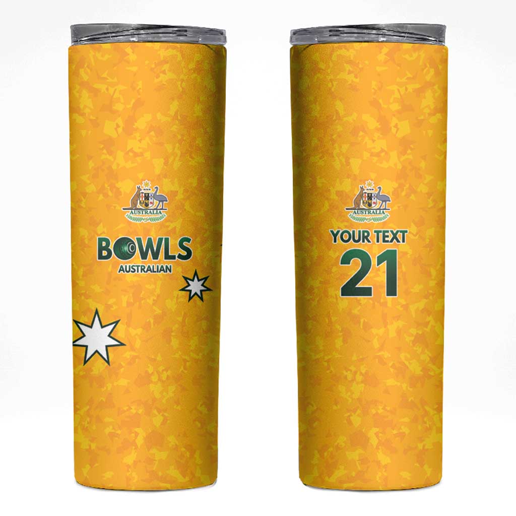 Australian Lawn Bowls Custom Skinny Tumbler Aussie Minimalist Style - Aussie Hoodie