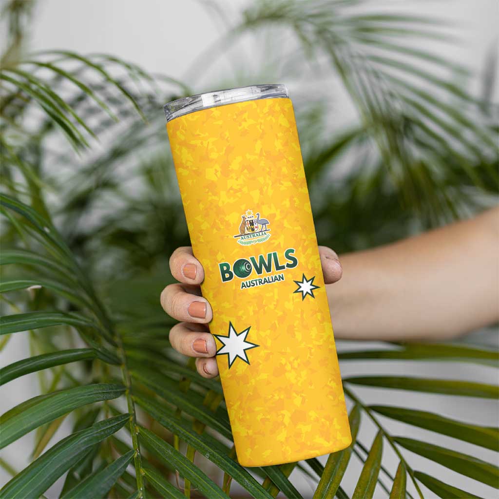 Australian Lawn Bowls Custom Skinny Tumbler Aussie Minimalist Style - Aussie Hoodie