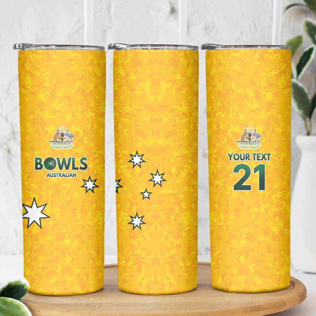 Australian Lawn Bowls Custom Skinny Tumbler Aussie Minimalist Style - Aussie Hoodie