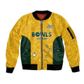 Australian Lawn Bowls Custom Sleeve Zip Bomber Jacket Aussie Minimalist Style - Aussie Hoodie
