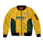 Australian Lawn Bowls Custom Sleeve Zip Bomber Jacket Aussie Minimalist Style - Aussie Hoodie