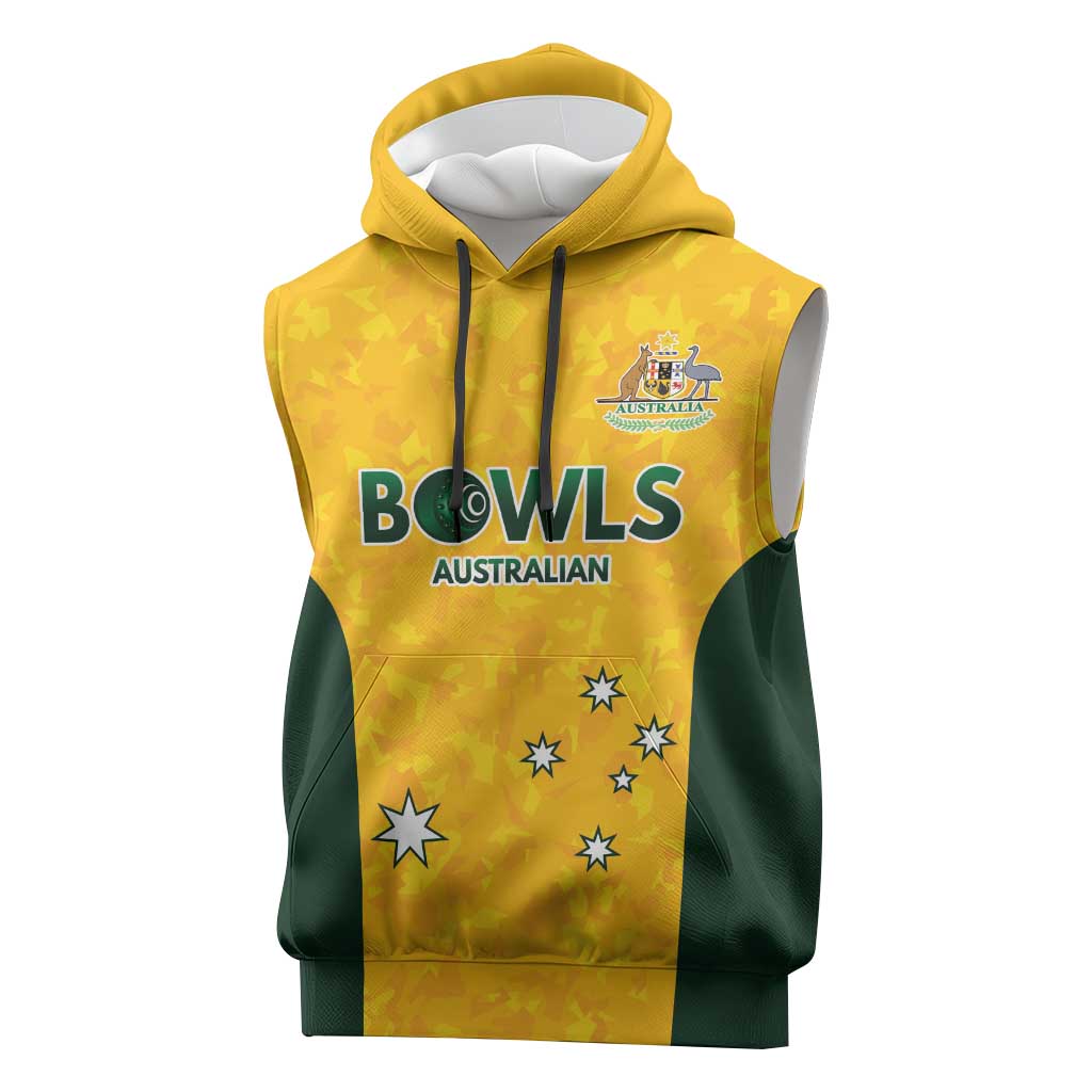 Australian Lawn Bowls Custom Sleeveless Hoodie Aussie Minimalist Style - Aussie Hoodie