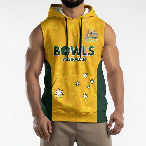 Australian Lawn Bowls Custom Sleeveless Hoodie Aussie Minimalist Style - Aussie Hoodie