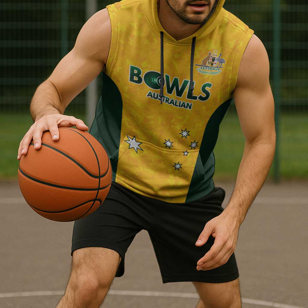Australian Lawn Bowls Custom Sleeveless Hoodie Aussie Minimalist Style - Aussie Hoodie