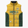 Australian Lawn Bowls Custom Sleeveless Puffer Jacket Aussie Minimalist Style - Aussie Hoodie
