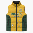 Australian Lawn Bowls Custom Sleeveless Puffer Jacket Aussie Minimalist Style - Aussie Hoodie