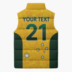 Australian Lawn Bowls Custom Sleeveless Puffer Jacket Aussie Minimalist Style - Aussie Hoodie