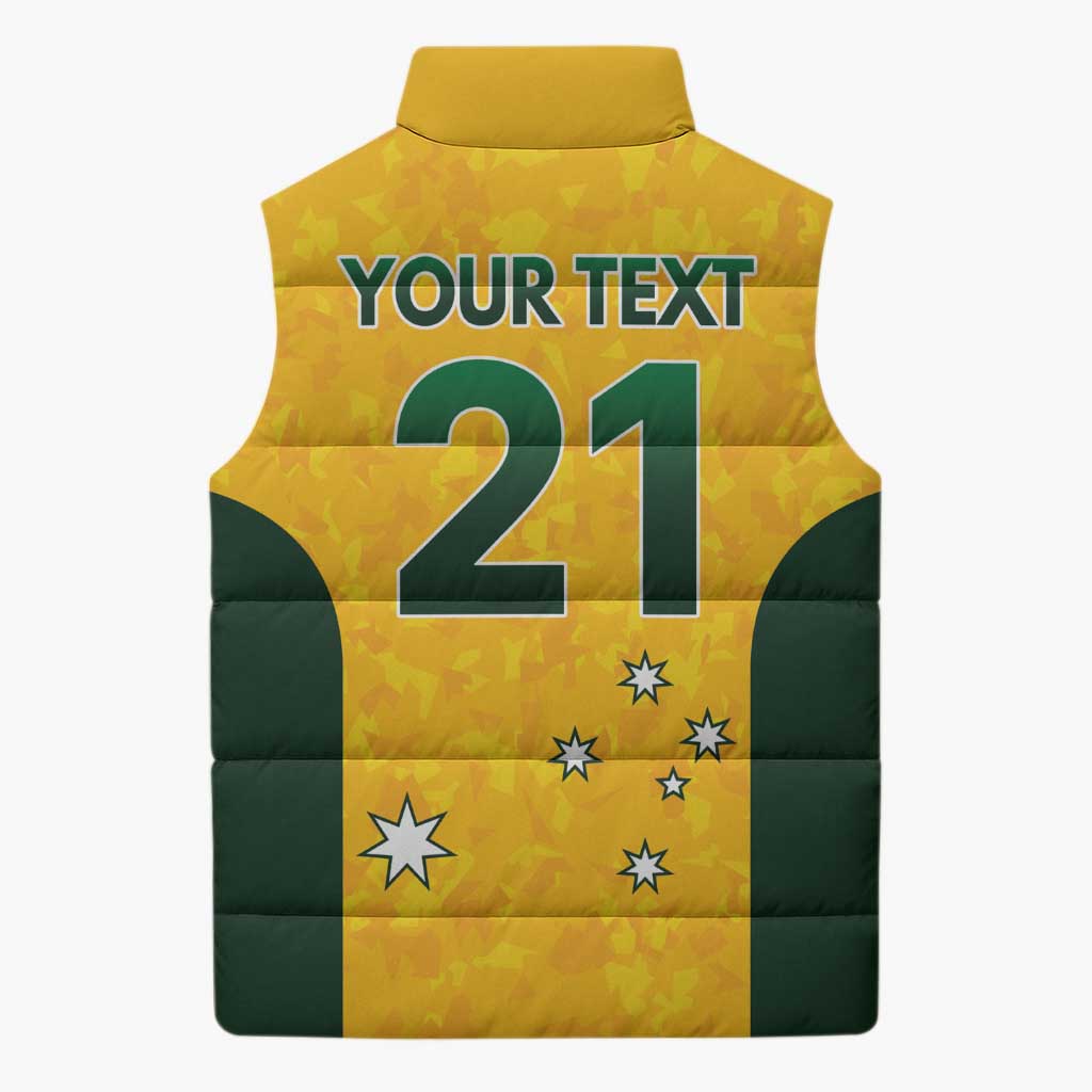 Australian Lawn Bowls Custom Sleeveless Puffer Jacket Aussie Minimalist Style - Aussie Hoodie