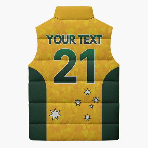 Australian Lawn Bowls Custom Sleeveless Puffer Jacket Aussie Minimalist Style - Aussie Hoodie