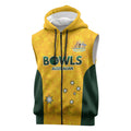 Australian Lawn Bowls Custom Sleeveless Zip Hoodie Aussie Minimalist Style LT9