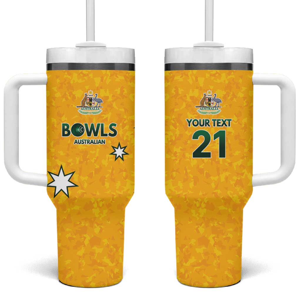 Australian Lawn Bowls Custom Tumbler With Handle Aussie Minimalist Style - Aussie Hoodie