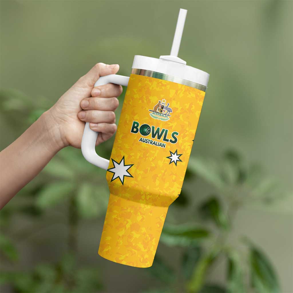 Australian Lawn Bowls Custom Tumbler With Handle Aussie Minimalist Style - Aussie Hoodie