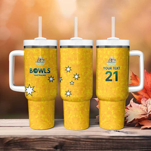 Australian Lawn Bowls Custom Tumbler With Handle Aussie Minimalist Style - Aussie Hoodie