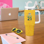 Australian Lawn Bowls Custom Tumbler With Handle Aussie Minimalist Style - Aussie Hoodie