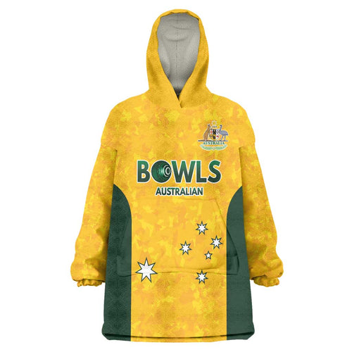 Australian Lawn Bowls Custom Wearable Blanket Hoodie Aussie Minimalist Style - Aussie Hoodie