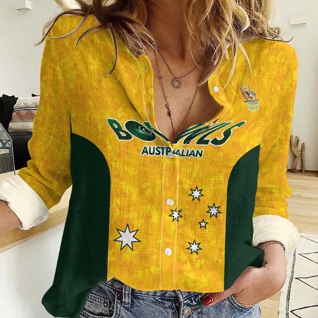 Australian Lawn Bowls Custom Women Casual Shirt Aussie Minimalist Style - Aussie Hoodie