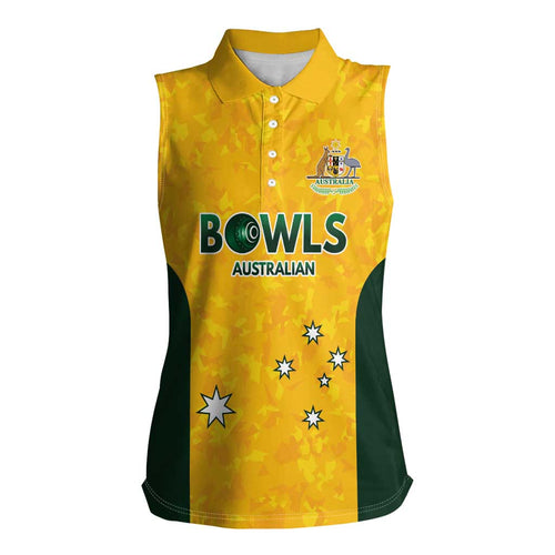Australian Lawn Bowls Custom Women Sleeveless Polo Shirt Aussie Minimalist Style - Aussie Hoodie