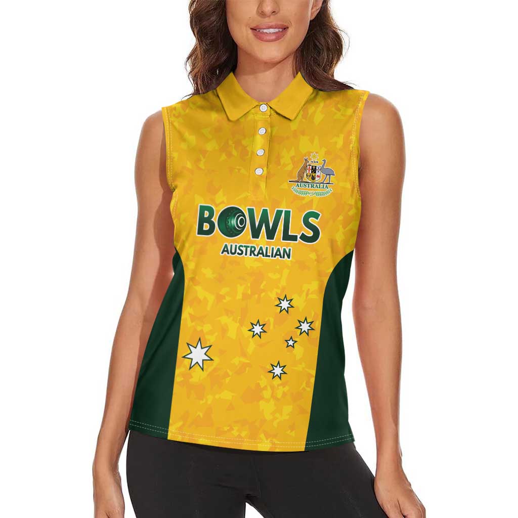 Australian Lawn Bowls Custom Women Sleeveless Polo Shirt Aussie Minimalist Style - Aussie Hoodie
