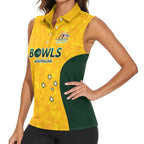 Australian Lawn Bowls Custom Women Sleeveless Polo Shirt Aussie Minimalist Style - Aussie Hoodie
