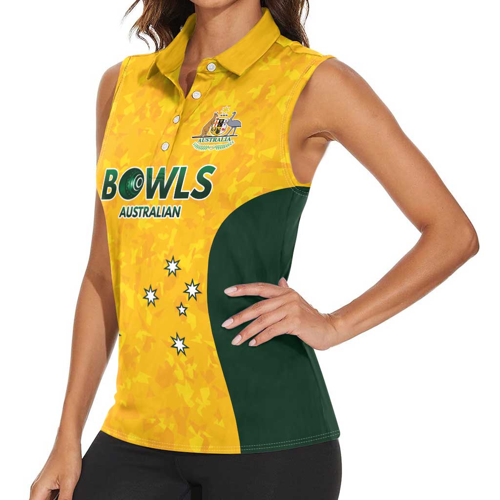 Australian Lawn Bowls Custom Women Sleeveless Polo Shirt Aussie Minimalist Style - Aussie Hoodie