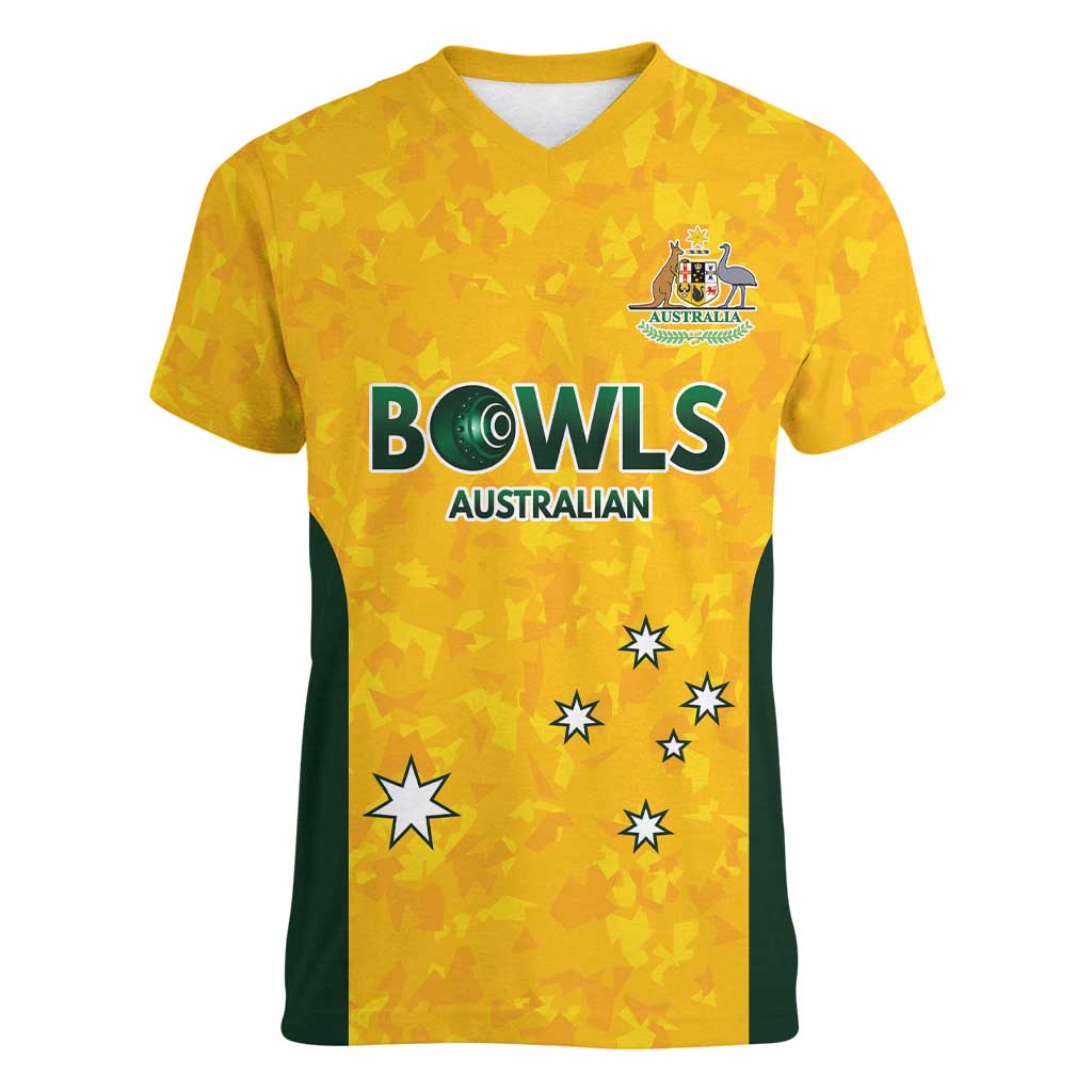 Australian Lawn Bowls Custom Women V-Neck T-Shirt Aussie Minimalist Style - Aussie Hoodie