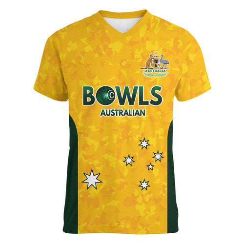 Australian Lawn Bowls Custom Women V-Neck T-Shirt Aussie Minimalist Style - Aussie Hoodie