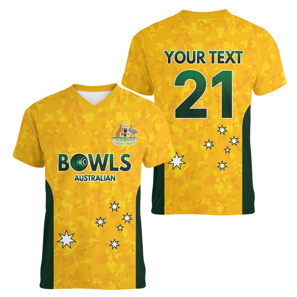 Australian Lawn Bowls Custom Women V-Neck T-Shirt Aussie Minimalist Style - Aussie Hoodie