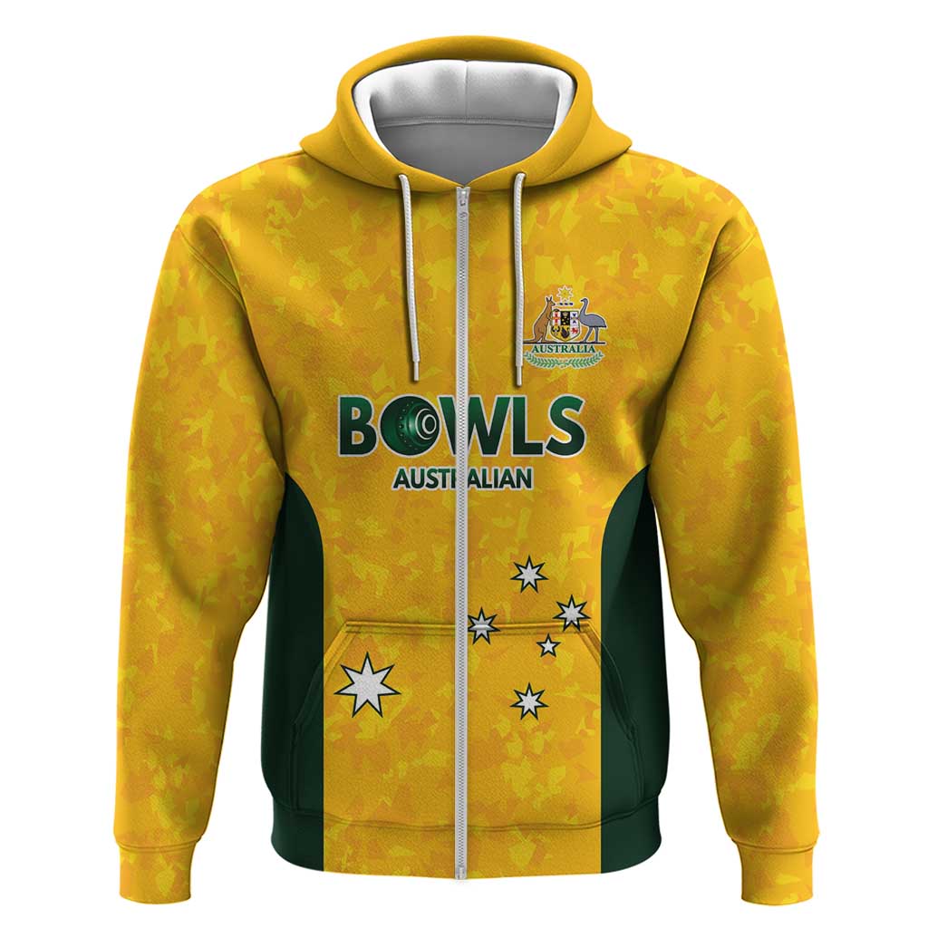 Australian Lawn Bowls Custom Zip Hoodie Aussie Minimalist Style - Aussie Hoodie