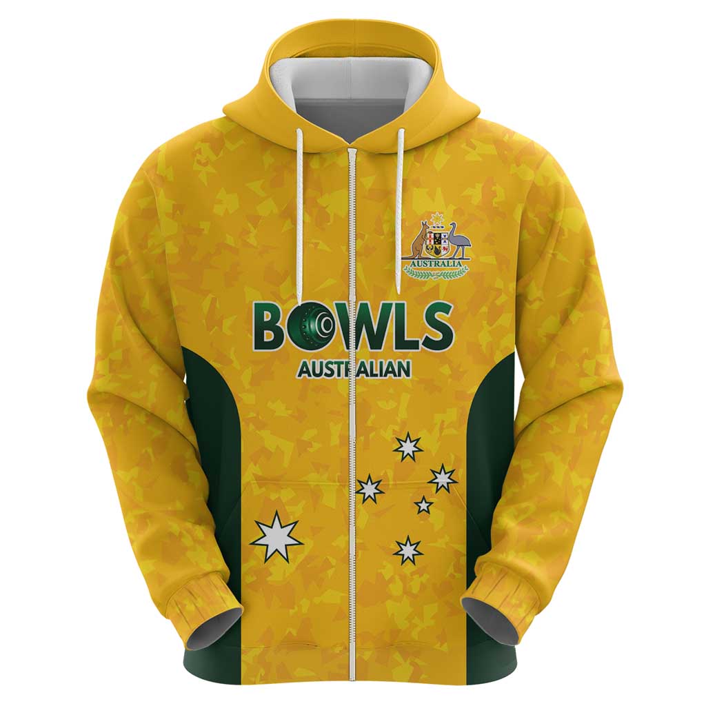 Australian Lawn Bowls Custom Zip Hoodie Aussie Minimalist Style - Aussie Hoodie