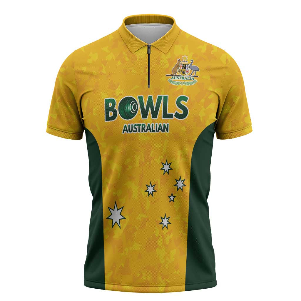 Australian Lawn Bowls Custom Zipper Polo Shirt Aussie Minimalist Style - Aussie Hoodie