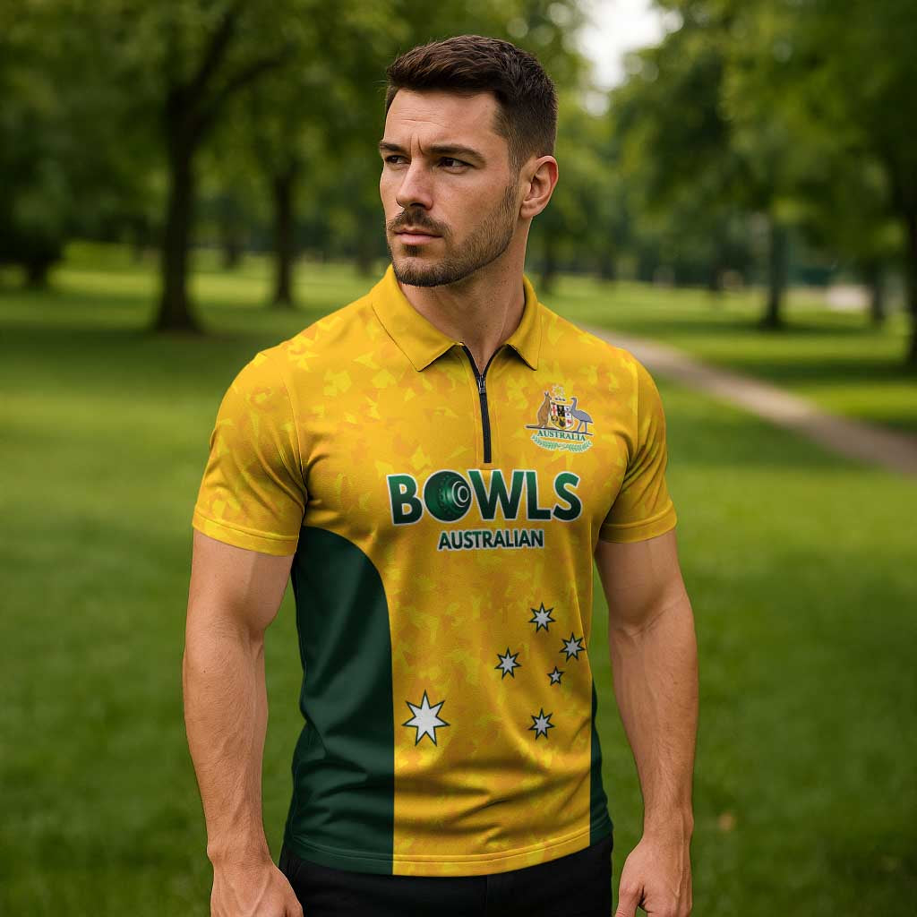 Australian Lawn Bowls Custom Zipper Polo Shirt Aussie Minimalist Style - Aussie Hoodie
