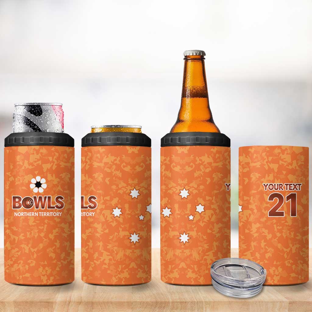 Australian Northern Territory Lawn Bowls Custom 4 in 1 Can Cooler Tumbler Aussie Minimalist Style - Aussie Hoodie