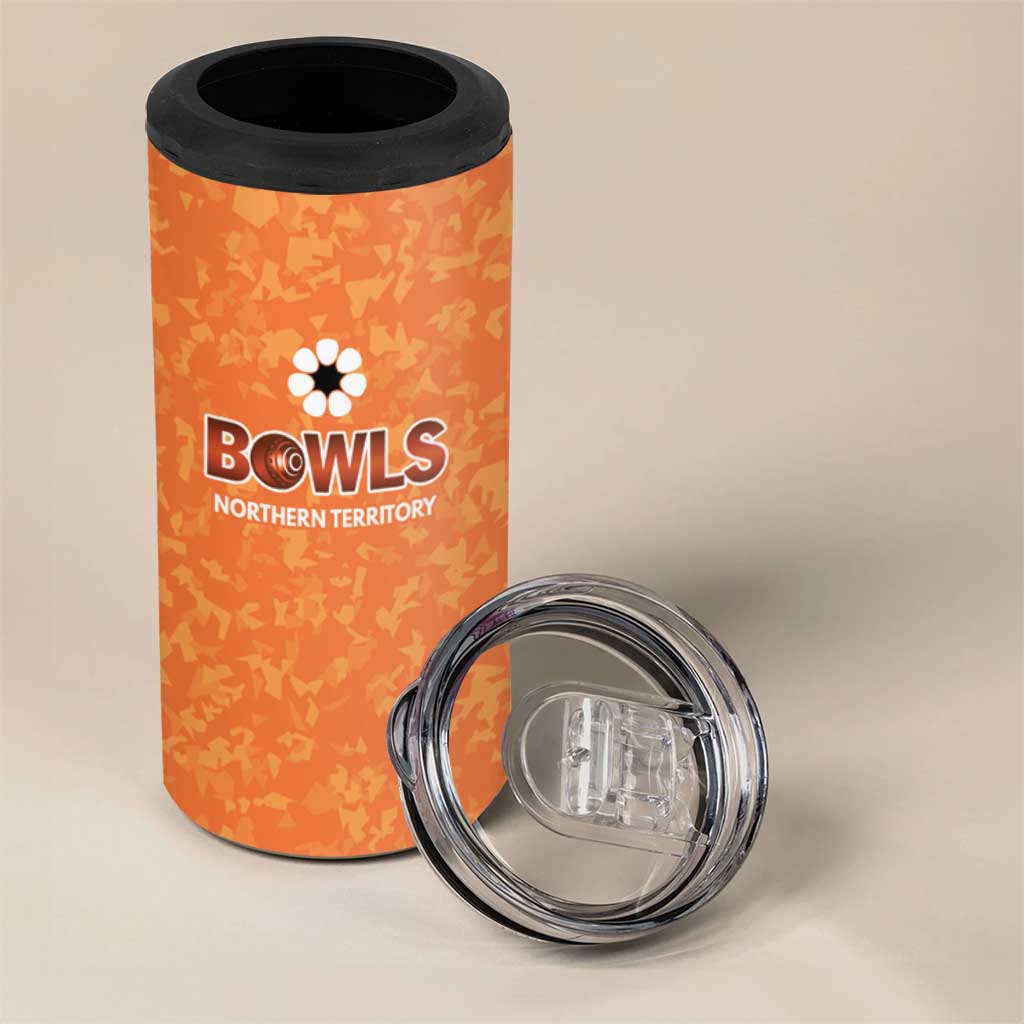 Australian Northern Territory Lawn Bowls Custom 4 in 1 Can Cooler Tumbler Aussie Minimalist Style - Aussie Hoodie