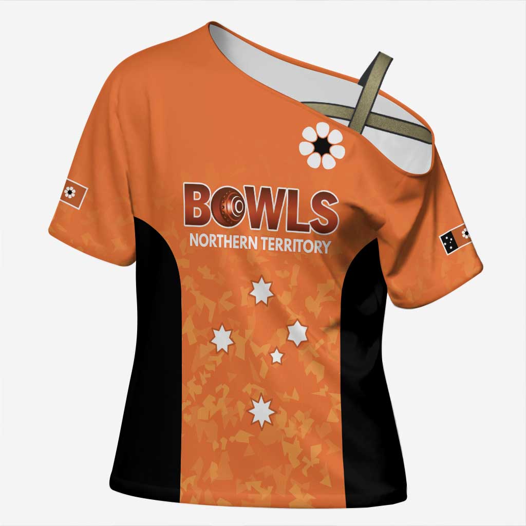 Australian Northern Territory Lawn Bowls Custom Cross Shoulder Shirt Aussie Minimalist Style - Aussie Hoodie